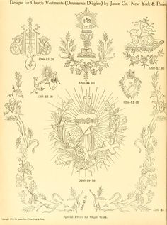 an old book with many designs on it