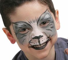 Werewolf Face Paint, Wolf Face Paint, Wolf Makeup, Animal Face Paintings, Face Painting Stencils, Wolf Face