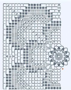 a cross stitch pattern with flowers on the bottom and an orange dot in the middle