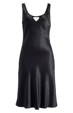 Sumptuous satin brings fluid shine to a deeply cut V-neck dress that slips on easily over your head for an instantly glamorous look. 40 1/2" length (size Medium) Slips on over head Deep V-neck Sleeveless 100% polyester Dry clean Imported Sleek Silk Dress With Satin Finish And V-neck, Satin V-neck Night Dress, Night V-neck Dress With Satin Finish, V-neck Satin Cocktail Dress With Bias Cut, Fitted Silk Dress With Satin Finish And V-neck, Bias Cut Modal Satin Dress For Date Night, Chic Silk V-neck Dress In Modal Satin, V-neck Modal Satin Dress For Night Out, Modal Satin Silk Evening Dress With V-neck