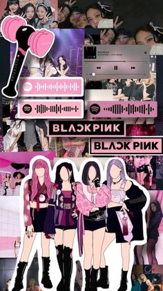 blackpink collage with pink background