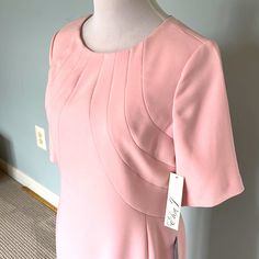 Knee Length Beautifully Flattering Dress. Purchased From Nordstrom And Never Worn. Elegant Pink Shift Midi Dress, Floral Dresses With Sleeves, Eliza Dress, Stretch Knit Dress, Flattering Dress, Eliza J Dresses, Navy Midi Dress, Black Sequin Dress, Eliza J