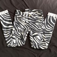 Women Zebra Pants Casual Black Zebra Print Pants, Trendy Fitted Black And White Bottoms, White Zebra Print Bottoms For Summer, White Zebra Print Stretch Bottoms, White Stretch Bottoms With Zebra Print, Trendy White Zebra Print Bottoms, White Stretch Zebra Print Bottoms, High Waist Zebra Print Bottoms For Spring, White Zebra Print Casual Bottoms