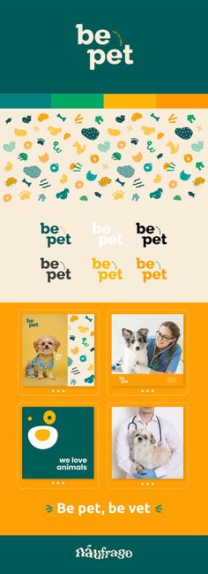 Brand Identity Design for Be Pet. A special, funny and joyful vet that takes cares of every detail when it comes to our little fluffy buddies. Paw Logo, Graffiti Logo, Dog Branding, Branding Mood Board, Graphic Design Lessons, Learning Design, Digital Art Illustration, Adobe Photoshop Lightroom