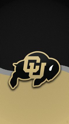 an image of the colorado state rams football team logo on a black and gold uniform