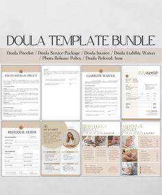 the doula template bundle includes two pages, one page and three sections for photoshopping