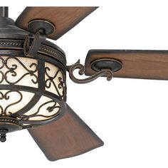 a ceiling fan that has a light on it