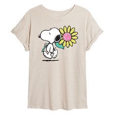 You will love the fun and comfortable style of this Juniors' Peanuts Snoopy Daisy Flowy Tee. You will love the fun and comfortable style of this Juniors' Peanuts Snoopy Daisy Flowy Tee. FEATURES Short sleevesFABRIC & CARE Cotton, polyester Machine wash Imported Size: Small. Color: Beig/Khaki. Gender: female. Age Group: kids. Pattern: Graphic. Kids Pattern, Comfortable Style, Peanuts Snoopy, Pattern Graphic, Teacher Shirts, Comfortable Fashion, Fabric Care, Gender Female, Age Group