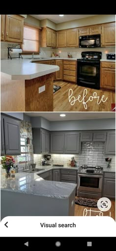 before and after pictures of a kitchen remodel