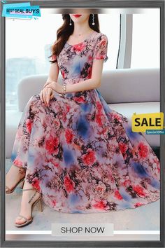 Women's Casual Dress Swing Dress Print Dress Floral Print Crew Neck Midi Dress Active Fashion Outdoor Daily Short Sleeve Regular Fit Pink Blue Orange Spring Summer M L Xl Xxl 3xl Non-stretch Chiffon Maxi Dress With Short Sleeves, Chiffon Maxi Dress With Short Sleeves, Non-stretch, Non-stretch Chiffon Dress With Short Sleeves, Blue Short Sleeve Casual Chiffon Dress, Blue Casual Short Sleeve Chiffon Dress, Casual Blue Chiffon Short Sleeve Dress, Multicolor Short Sleeve Chiffon Dress, Casual Short Sleeve Chiffon Floral Dress, Casual Chiffon Floral Dress With Short Sleeves