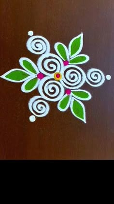 this is an image of a flower design on the door to someone's house