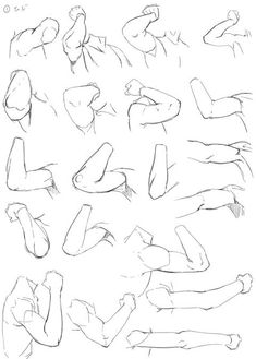 some sketches of people laying down and standing up with their arms spread out to the side