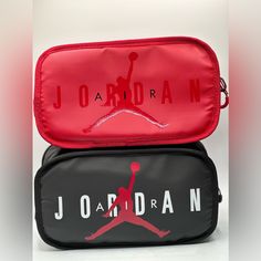 Nike Air Jordan Travel Bag Dopp Kit Clutch Bag Toiletries Bag Gym Jumpman Available In The Following Colors: Black Red Red Nike School Bag, Black Portable Cases For School, Portable Black Cases For School, Black Rectangular Cosmetic Bag For Daily Use, Casual Rectangular Travel Bags, Casual Travel Bag With Rectangular Case, Casual Travel Bag With Rectangular Shape, Red Portable Bag For Daily Use, Casual Black Portable Pouch