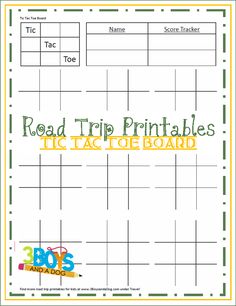 road trip printables for kids to practice their handwriting and writing skills on the road