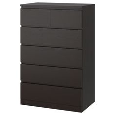 the chest of drawers is made from wood and has five drawers, one with two doors on