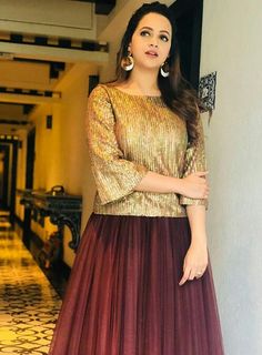 Net Frocks, Long Skirt Top Designs, Bhavana Actress, Long Gown Design, Women Chiffon Blouse, Smart Casual Dress, Simple Kurta Designs, Actress Images