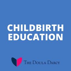 children's education logo with the words child birth education in white on a blue background