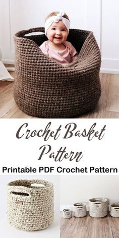 the crochet basket pattern is an easy to make project for babies and toddlers