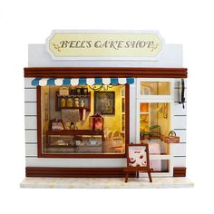 DIY Dollhouse Kit Bell&#39;s Cake Shop Dollhouse Miniature Bakery Dollhouse Kit Miniature Dollhouse Kit European Style Dollhouse Adult Craft Kit - Rajbharti Crafts Construction Lego, Miniature Bakery, Mini Business, Miniature Projects, Dollhouse Kits, Star Diy, Lighting Design Interior, White Glue, Adult Crafts