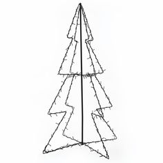 a wire christmas tree on a white background