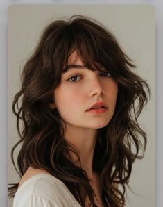 Thick Wavy Bangs, Wavy Haircuts With Layers, Natural Wavy Haircut, Figure Sketches, Haircut Inspo, Long Pixie Hairstyles, Haircut 2024, Choppy Haircuts, Beautiful Gray Hair