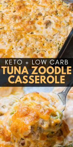 keto and low carb tuna zoodle casserole