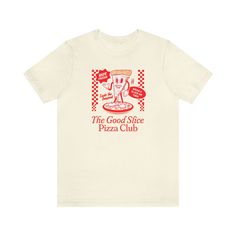 For all you pizza lovers this classic unisex jersey short sleeve tee fits like a well-loved favorite. Soft cotton and quality print make users fall in love with it over and over again. These t-shirts have-ribbed knit collars to bolster shaping. The shoulders have taping for better fit over time. Dual side seams hold the garment's shape for longer.  .: 100% Airlume combed and ringspun cotton (fiber content may vary for different colors) .: Light fabric (4.2 oz/yd² (142 g/m .: Retail fit .: Tear a Pizza Tshirt Design, Retro Pizza, Pizza Tee, Slice Pizza, Kids Pizza, Pizza Express, Pizza Tshirt, Pizza Shirt, Gardening Shirts