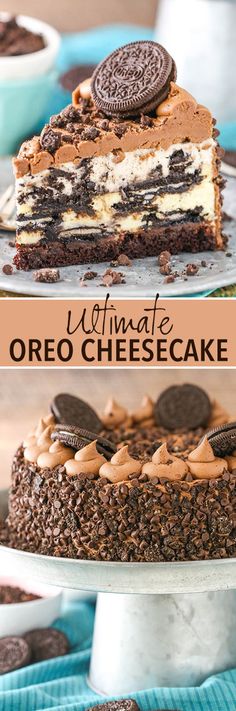 the ultimate oreo cheesecake is ready to be eaten