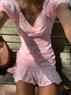 Pink Summer Clothes, Pink Dress Casual Summer, Girly Casual Outfits, Pink Homecoming Dress Short, Pink Party Dress, Homecoming Dress Short, Viral On Tiktok, Pink Homecoming