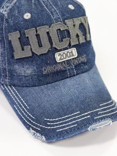 With a vintage, distressed look and adjustable back strap, this ballcap is one size fits most. This denim fabric will be your go-to for everything from relaxing at home to wearing out on the town. Dark wash ballcap Vintage Distressed Adjustable back strap Stiff rounded bill Denim fabric One size fits most Vintage Distressed Adjustable Dad Hat, Vintage Distressed Dad Hat Baseball Cap, Distressed Dad Hat With Curved Bill, Adjustable Distressed Baseball Cap With Curved Visor, Distressed Curved Bill Hat For Baseball Season, Vintage Distressed Snapback Dad Hat, Vintage Distressed Dad Hat, Trendy Distressed Dad Hat Baseball Cap, Casual Distressed Adjustable Baseball Cap