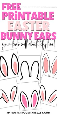 the free printable bunny ears for kids to use in their crafts and crafts projects