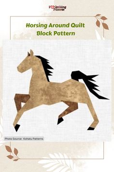 Horsing Around Quilt Block Pattern Themed Quilts, Cowboy Quilt