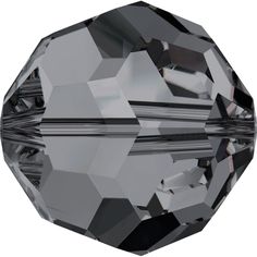 an image of a faceted crystal bead on a white background with reflection in the middle