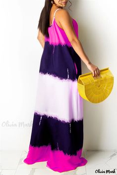 Olivia Mark - Elegante vestido sin mangas con tirantes - Amarillo vibrante, diseño sin espalda con impresionante estampado Summer Sleeveless Purple Sundress, Purple Maxi Dress With Spaghetti Straps For Beach, Purple Sleeveless Maxi Dress For Beach Season, Casual Multicolor Strapless Sleeveless Dress, Sleeveless Purple Maxi Dress For Beach Season, Pink Strapless Sleeveless Beach Dress, Multicolor Sleeveless Maxi Dress With Adjustable Straps, Purple Sundress With Spaghetti Straps For Beach, Purple Beach Sundress With Spaghetti Straps