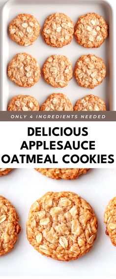 Image for Delicious Applesauce Oatmeal Cookies Easy No Bake Oatmeal Cookies, Healthy Toddler Cookies, Applesauce Recipes Baking, Recipes Using Applesauce, Applesauce Oatmeal Cookies, Applesauce Cookies Recipes, Healthy Cookies For Kids, Applesauce Oatmeal, Easy Applesauce