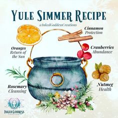 Yule Simmer Pot, Cauldron Recipes, Mini Crockpot, Simmer Pot, Witch Spirituality, Wiccan Spell Book