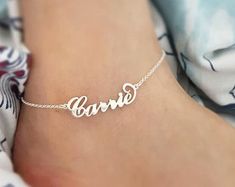 Item:- Name Anklet Metal:- Stainless Steel Finished:- Platinum-Rose Gold-Gold Bracelet Size:- 21+10 CM Personalized Adjustable Anklets As Gift, Personalized Adjustable Anklet For Gift, Name Anklet, Minimalist Anklet, Old English Names, Best Anniversary Gifts, Anklet For Women, Name Earrings, Platinum Rose Gold