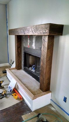 the fireplace is being built and ready to be installed in the living room or kitchen