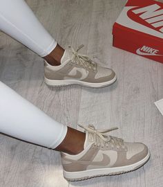 Beige Nike Dunks, Bone Beige Dunks, Nike Dunks Bone Beige, Trendy Nike Shoes For Women, Neutral Dunks Women, Neutral Nike Dunk Low, Women’s Nike Dunk Low, Classic Nike Shoes