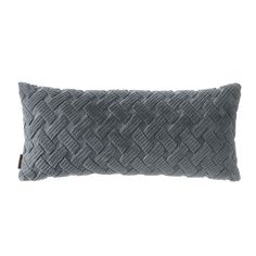 a gray pillow on a white background