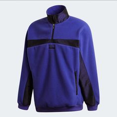 adidas Originals R.Y.V. Men Fleece Sweatshirt Purple GD9324 100% Authentic, Brand New with tag Men Size: Medium Style # GD9324 Product Details:  A cosy pullover that feels like the ultimate essential. This adidas quarter-zip pullover is a part of the movement to be heard and seen. With style comes statement, and this sweatshirt offers both. Loose fit Quarter zip with stand-up collar Main: 100% recycled polyester polar fleece Overlay: 51% nylon, 49% polyester plain weave Cosy pullover ___________ Fleece Quarter Zip, Adidas Jackets, Signature Look, Fleece Sweatshirt, Quarter Zip Pullover, Pullover Sweatshirt, Adidas Men, Adidas Jacket, Quarter Zip