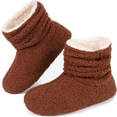 PRICES MAY VARY. WARM & SOFT: Comfy curly fur upper makes these house booties both cute and warm, while fuzzy plush fleece provides you with the most comfortable feeling.Don't feel cold in any season,wear LongBay home slippers to have a date with this spring EASY ON/OFF: With a wide opening and stacked design, our slipper boots are classic and easy to slip on, great for relaxing your feet, portable, lightweight, and sturdy CUSHION & SUPPORT: Long lasting 80D memory foam insole provides superior Foam House, Bootie Slippers, Fleece Boots, Home Slippers, Warm Slippers, Gifts For Your Girlfriend, Kids Luggage, House Shoes, Slipper Boots