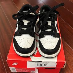 Good Condition Kids Nike Dunk Low Panda. Black And White. Kids Us Size 11. Kids Nike, Nike Dunk Low, Dunk Low, Nike Dunks, Black Nikes, Kids Shoes, Kids Shop, Shoes Sneakers, Nike