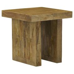 a square wooden table with one section missing