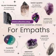 Stones For Empaths, Energy Stones Crystal Healing, Crystal Business, Best Healing Crystals, Gemstones Chart, Crystal Healing Chart, Magic Spell Book, Onyx Crystal, Crystals Healing Properties