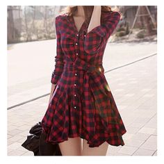 Brand New Unworn Plaid Mini Dress With Belt. Size Marked "M" But Runs Very Small. Serious Fit A Sm/Xs. Very Figure Flattering! Open To Offers Plaid Skater Dress, Plaid Flannel Dress, Flare Shirt, Red Plaid Shirt, Button Front Shirt Dress, Flannel Dress, Cotton Blends Dress, Fashion Dresses Casual, Trend Fashion