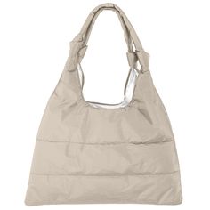 Puffer purse tote in shimmer beige Chic Everyday Shoulder Bag With Plush Lining, Everyday Beige Bags With Plush Lining, Casual Reversible Beige Bag, Casual Shoulder Bag With Plush Lining For Everyday, Beige Shoulder Bag With Plush Lining For Everyday Use, Everyday Beige Shoulder Bag With Plush Lining, Puffer Purse, Business Fits, Crossover Bag