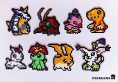 the pixel art is made up of different pokemon characters