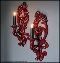 Hey, I found this really awesome Etsy listing at https://www.etsy.com/listing/775594394/red-victorian-gothic-wall-sconce-candle Baroque Decoration, Victorian Gothic Decor, Baroque Chandelier, Baroque Decor, Wood Accent Wall, Goth Home, Goth Home Decor, Goth Decor, Black Goth