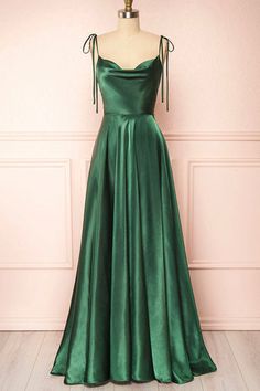 Elegant Backless Green Satin Long Prom Dresses, Backless Green Formal – Eip Collection Sage Green Ball Dresses, Dark Green Prom Dresses Corset Top, Dark Sage Green Dresses, Silk Winter Formal Dress, Prom Dresses Not Tight, Forest Green Grad Dresses, Dark Green Elegant Dress, Green Grad Dresses, Green Gala Dresses